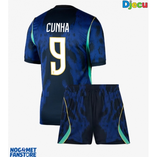 Brazil Matheus Cunha #9 Gostujuci Dres za djecu SP 2026 Kratak Rukav (+ Kratke hlače)